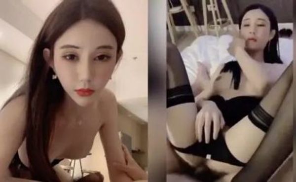 热门人妖Ts艾莉娜 .小巧精灵，舌吻互操，黑丝被哥哥扯开肏的菊花爆开