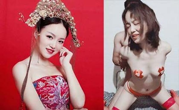 人妻新娘子美丽婚纱照，脱光后淫荡无比